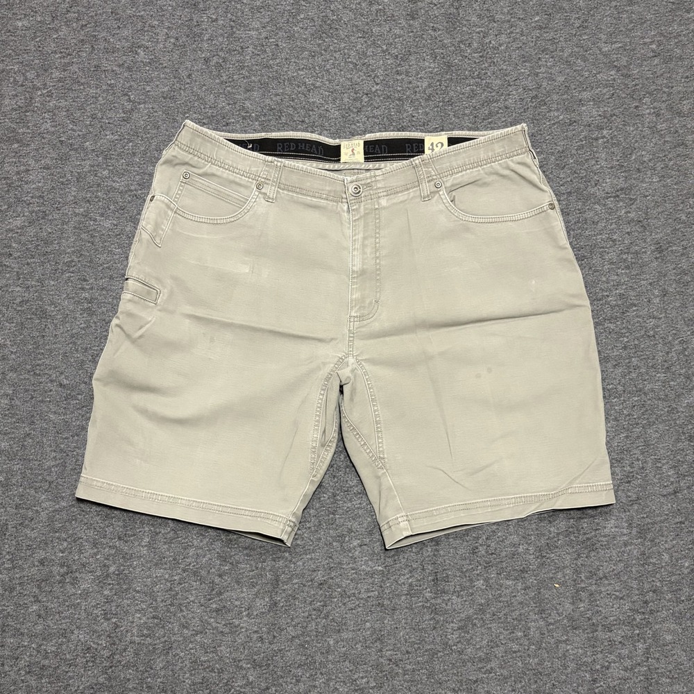 RedHead Brand Co Utility Shorts Mens 42 Gray Stretch Cotton Cargo Pocket Outdoor